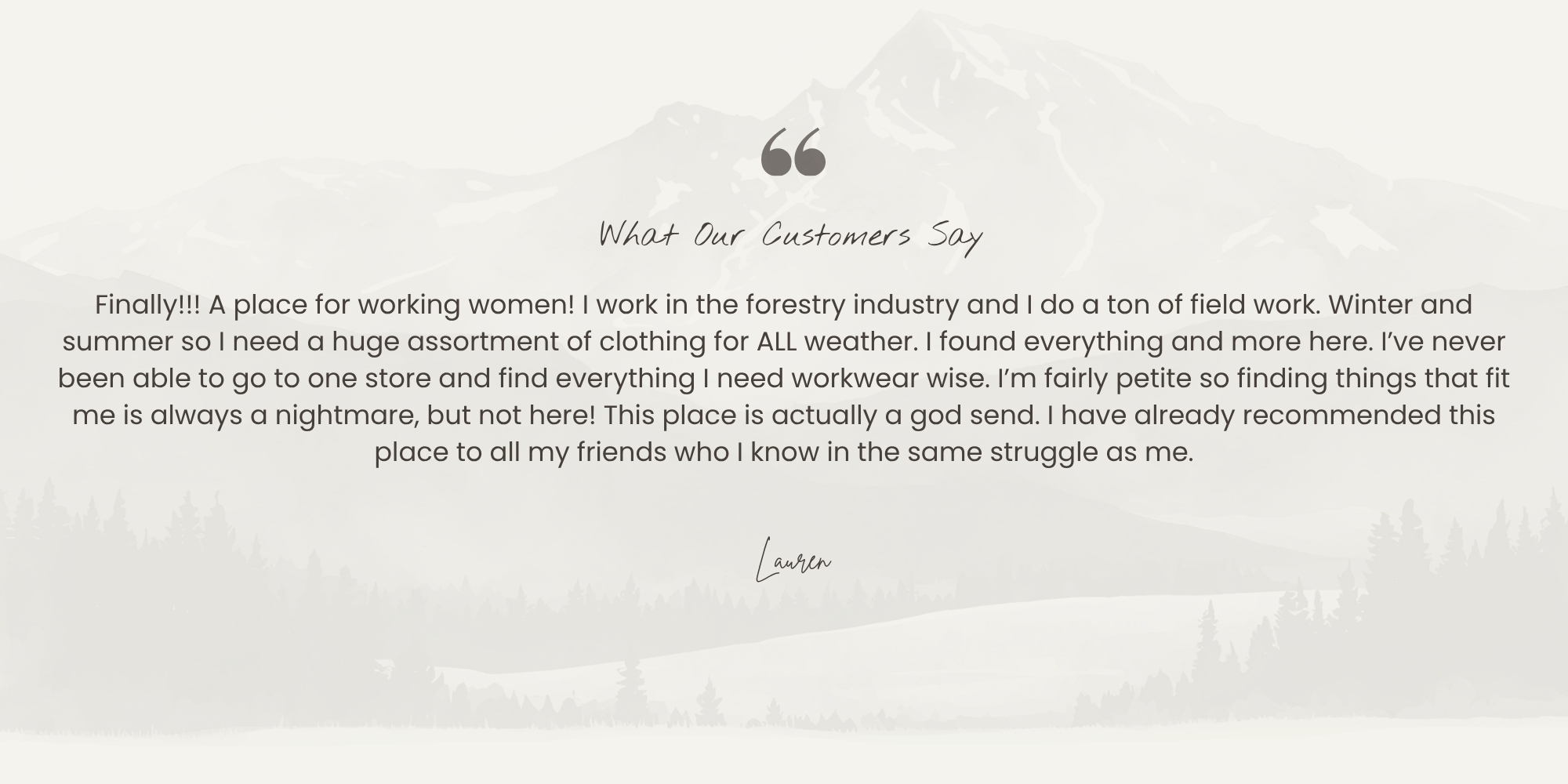 Customer testimonial