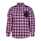 padded plaid pink women's shirt