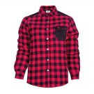 padded plaid red ladies shirt