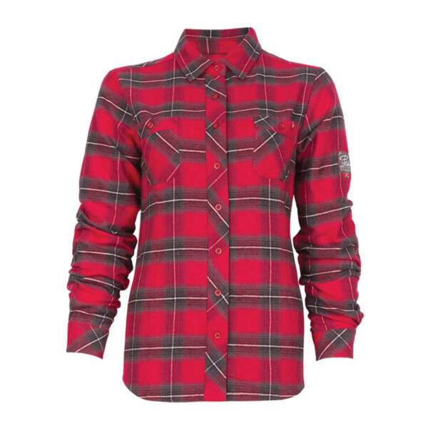 red plaid flannel ladies shirt