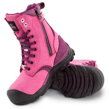 womens pink waterproof work boots with zipper