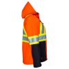 womens hi vis softshell orange jacket side