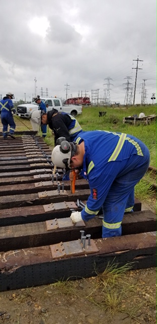 Edmonton Rail worker wearing Direct Workwear merchandise