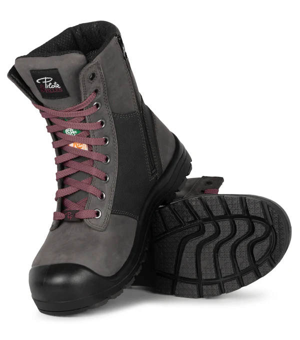 8″ Steel Toe Work Boots with Zipper - Image 24