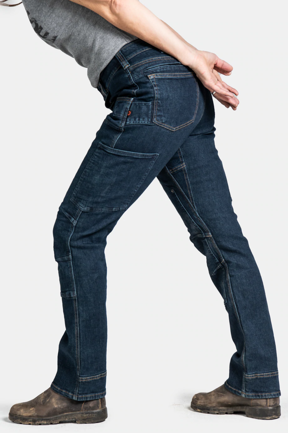 Dovetail Workwear Maven Slim, Slim Leg Fit, Cargo Pants for Women, 10  Functional Pockets, Stretch Indigo Denim 