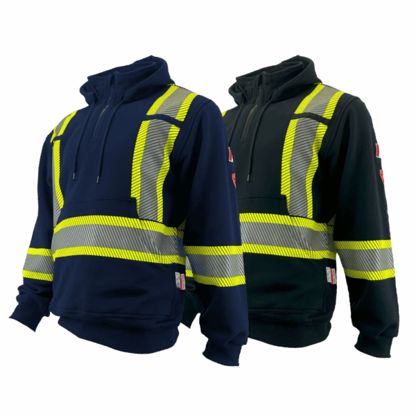 Econo Pullover FR Hoodies with 2” Stripes & 1/4 Zip (XXS - 7XL)