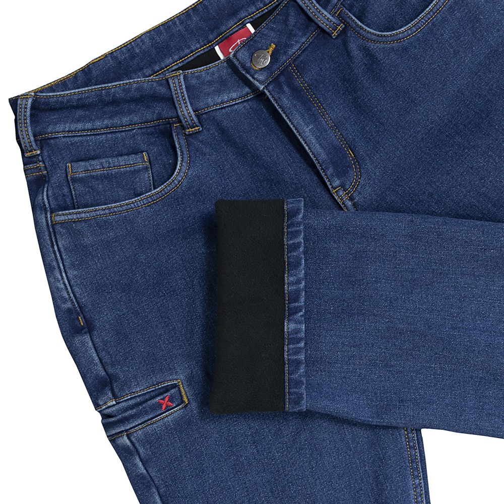 Biekopu Women Fleece Lined Jeans Thermal Flannel Denim Pants Winter Warm  Thicken Skinny Stretch Legging Trousers with Pocket (XS, P-Blue Grey) 