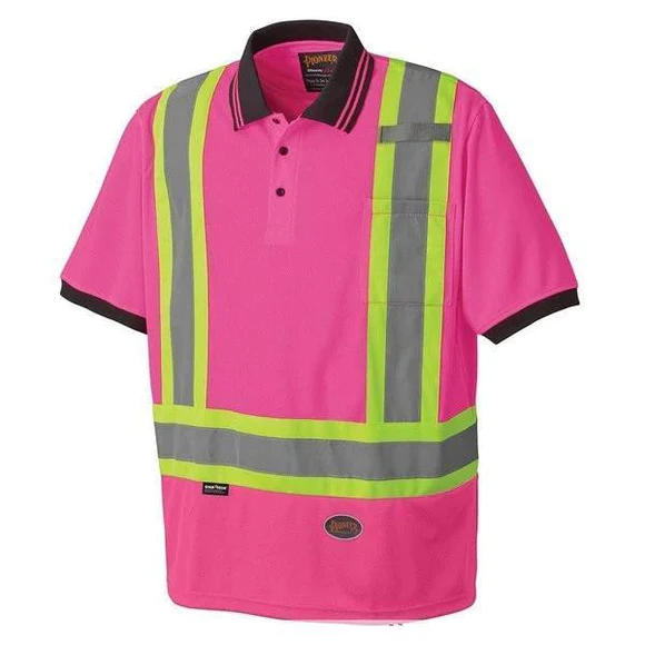 Pink hi clearance vis polo