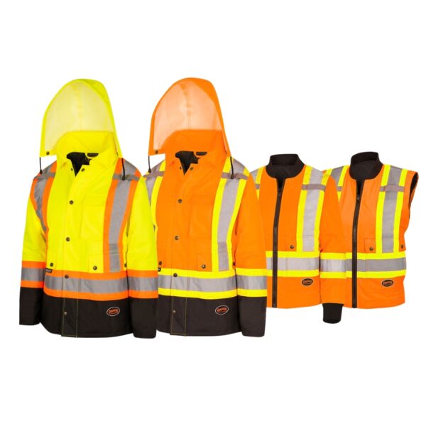Pioneer® Hi-Viz Insulated 100% Waterproof 7-In-1 Jacket