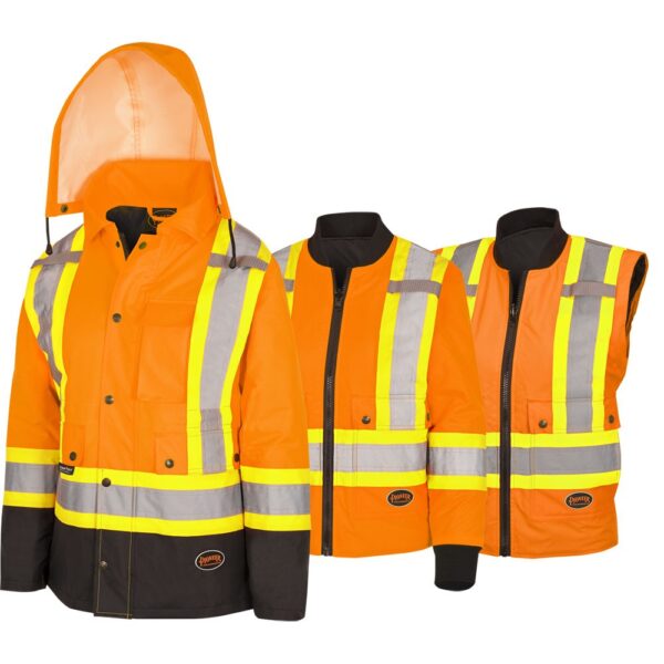 Pioneer® Hi-Viz Insulated 100% Waterproof 7-In-1 Jacket