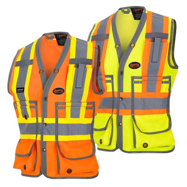 Pioneer® Hi-Viz 150D Poly Twill Surveyor Vest