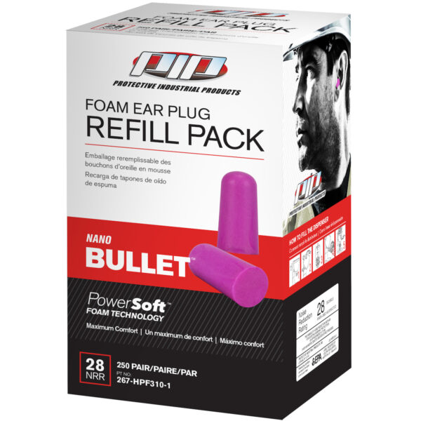 Nano Bullet™ Narrow Fit Disposable Soft Polyurethane Foam Ear Plugs - 250 Pairs