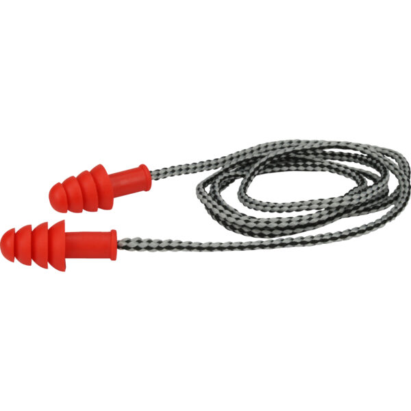 Reusable TPR Corded Ear Plugs - NRR 27 - 100 Pairs Per Box