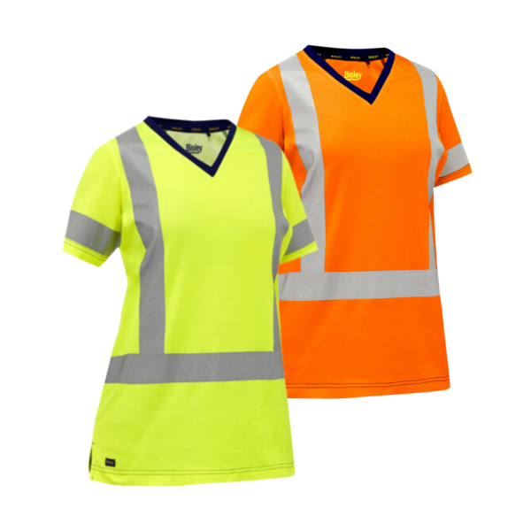 Hi-Viz X-Back Short Sleeve Antimicrobial V-Neck Shirt