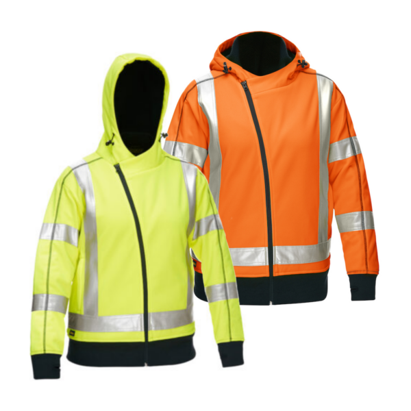 Hi-Viz Sherpa Lined Full Zip Hooded Sweatshirt