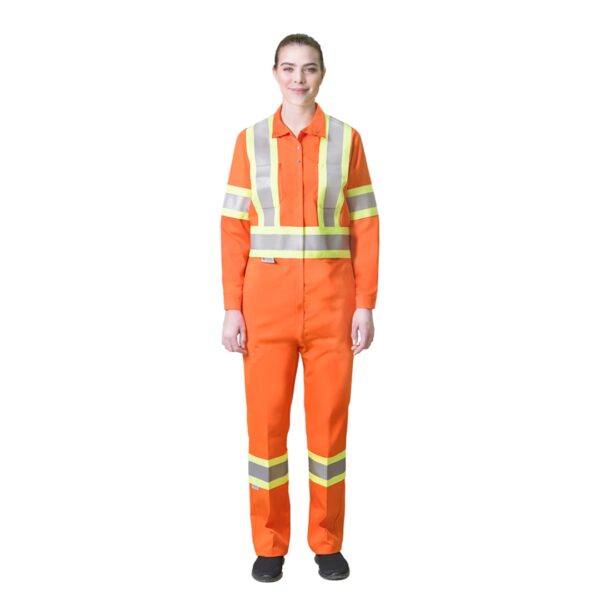 Hi-Viz Ladies’ Coverall With 4″ Reflective Tape