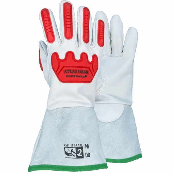 RoperMax® Lined Leather Gauntlet Impact Gloves