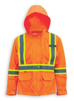 Hi-Viz 300D Polyester Rain Jacket