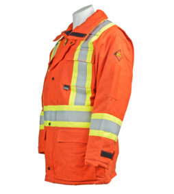 Premium Women’s FR Insulated Hi-Viz Parka in Orange